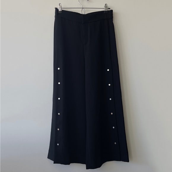 ZARA Wide Leg High Waisted Culottes Pants Black Size S - Picture 3 of 13